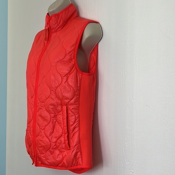 J Crew - NWT Bright Orange Red Zip Closure Sleeveless Vest Pockets Size Small - Picture 5 of 13